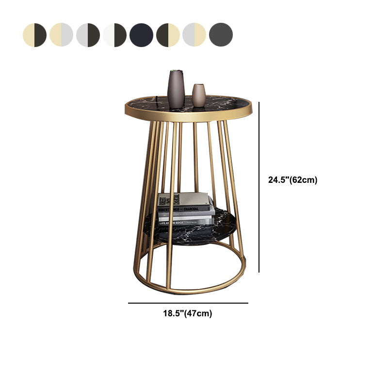 Mesa de acento industrial Nightsnant de 24.4 "Cama de altura Nightsnantal con 2 estantes