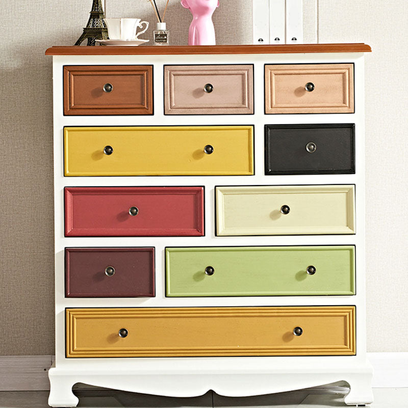 Nautische slaapkamer opbergkist 14,5 "houten borst met 10 laden