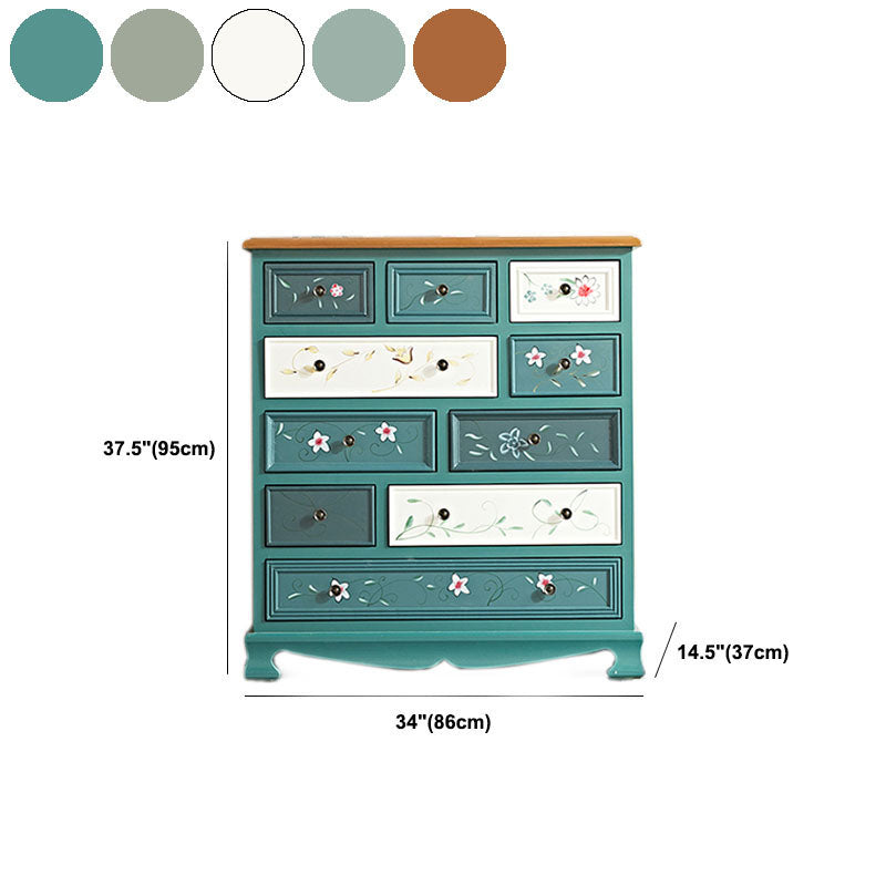 Nautische slaapkamer opbergkist 14,5 "houten borst met 10 laden