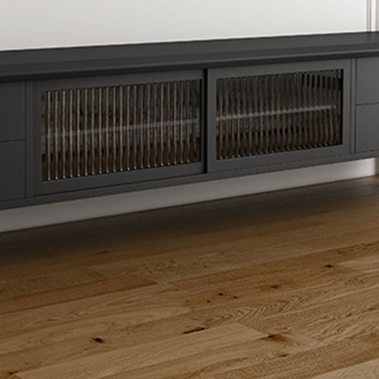 Console multimediale nera industriale 19,6 "Altezza console multimediale in legno