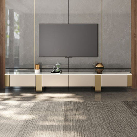 Moderno moderno mobile TV in marmo in marmo con cassetti, 16 "W x 16" H