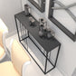 Tavolo di divano console di ferro contemporaneo Rettangolo Black End Table per Hall