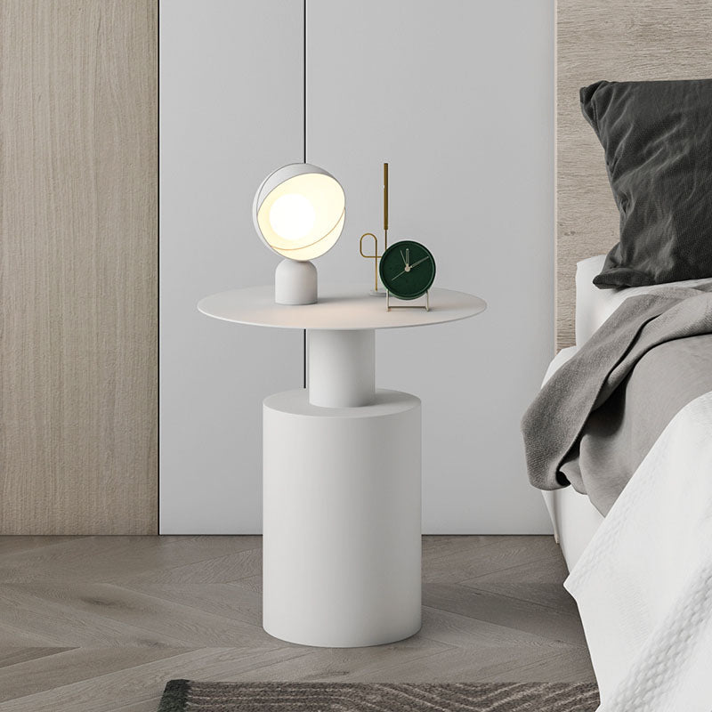 Metal Nightstand Contemporary Lower Shelf Accent Table Nightstand 19.7" Tall White 1 Piece Clearhalo 'Bedroom Furniture' 'furn' 'furn_night_stand' 'Furniture' 'night_stand' 'Nightstands' 5850011