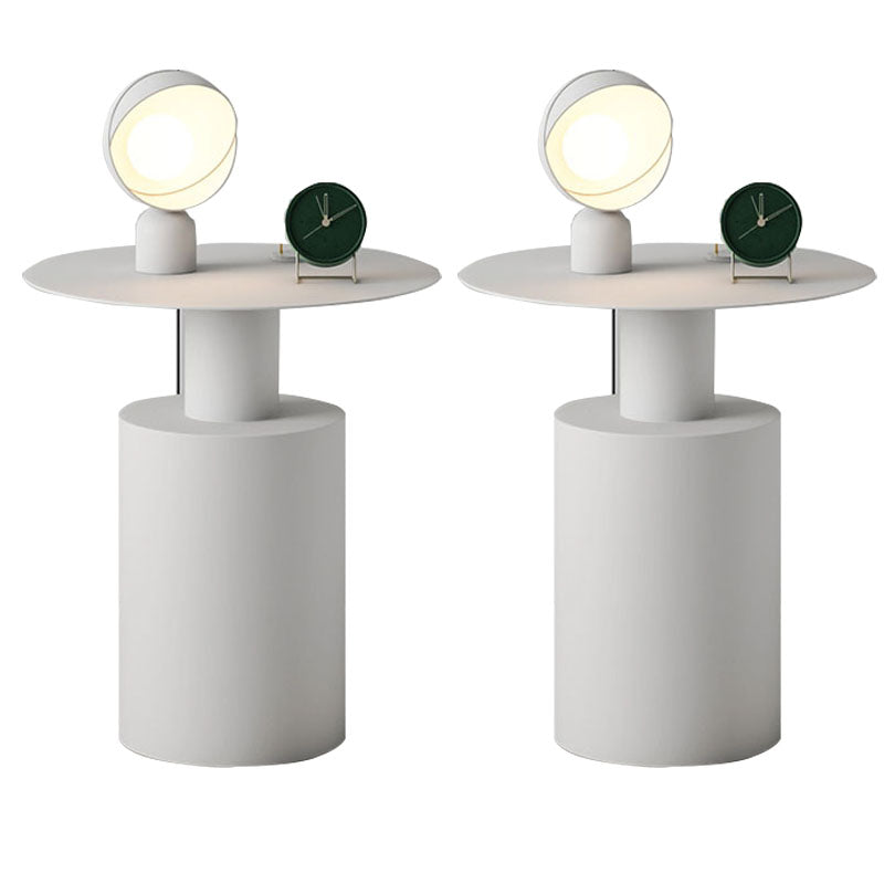 Metal Nightstand Contemporary Lower Shelf Accent Table Nightstand 19.7" Tall White 2 Piece Set Clearhalo 'Bedroom Furniture' 'furn' 'furn_night_stand' 'Furniture' 'night_stand' 'Nightstands' 5850014