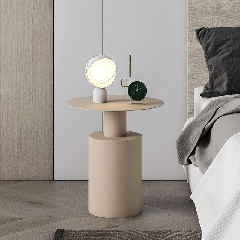 Metal Nightstand Contemporary Lower Shelf Accent Table Nightstand 19.7" Tall Apricot 1 Piece Clearhalo 'Bedroom Furniture' 'furn' 'furn_night_stand' 'Furniture' 'night_stand' 'Nightstands' 5850015