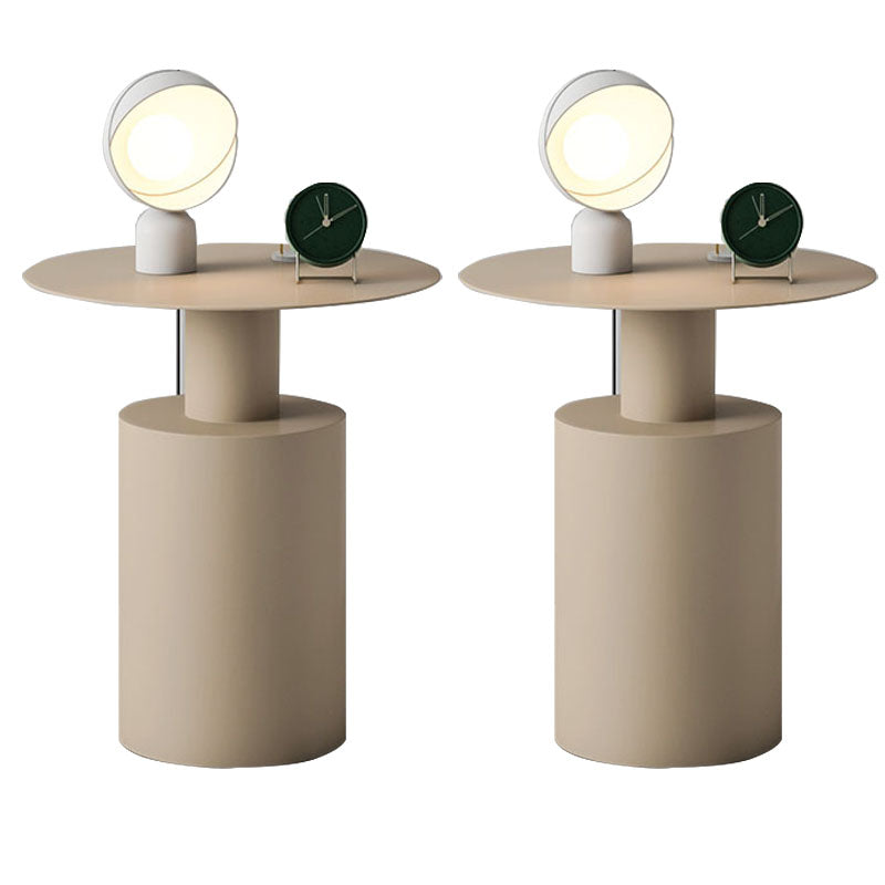 Metal Nightstand Contemporary Lower Shelf Accent Table Nightstand 19.7" Tall Apricot 2 Piece Set Clearhalo 'Bedroom Furniture' 'furn' 'furn_night_stand' 'Furniture' 'night_stand' 'Nightstands' 5850016