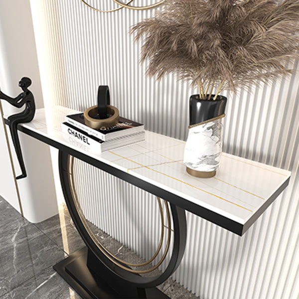 Tavolo da divano di divano console in pietra contemporanea tavolo da rettangolo per sala