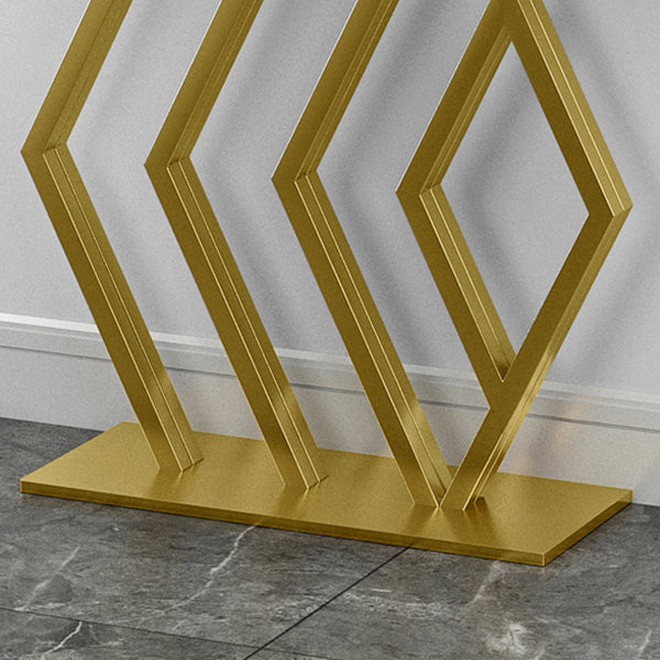 Contemporary Stone Console Sofa Table Rectangle Iron End Table for Hall Clearhalo 'Console Tables' 'console_tables' 'Entry & Mudroom Furniture' 'furn' 'furn_console_tables' 'Furniture' 5850114