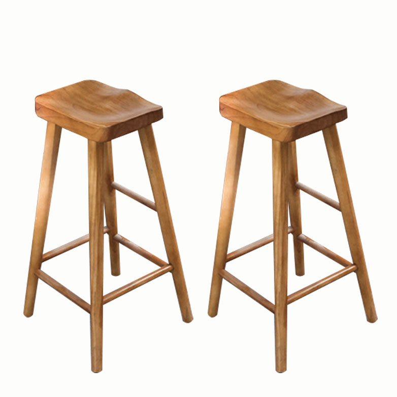 Industrial 1/2/3 Pieces Bar Table Set Rectangle Bar Table with High Wood Stools Brown 30"H Stools (Set of 2) Clearhalo 'Bar Furniture' 'furn' 'furn_home_bar_bar_sets' 'Furniture' 'Home Bars & Bar Sets' 'home_bar_bar_sets' 'Kitchen & Dining Furniture' 5850153