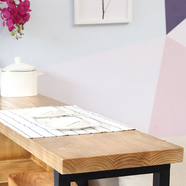 Industrial 1/2/3 Pieces Bar Table Set Rectangle Bar Table with High Wood Stools Clearhalo 'Bar Furniture' 'furn' 'furn_home_bar_bar_sets' 'Furniture' 'Home Bars & Bar Sets' 'home_bar_bar_sets' 'Kitchen & Dining Furniture' 5850159