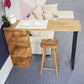 Industrial 1/2/3 Pieces Bar Table Set Rectangle Bar Table with High Wood Stools Clearhalo 'Bar Furniture' 'furn' 'furn_home_bar_bar_sets' 'Furniture' 'Home Bars & Bar Sets' 'home_bar_bar_sets' 'Kitchen & Dining Furniture' 5850161