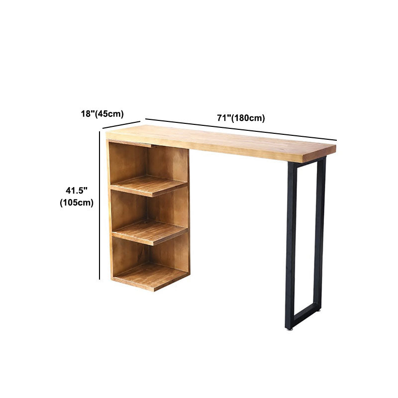 Industrial 1/2/3 Pieces Bar Table Set Rectangle Bar Table with High Wood Stools Clearhalo 'Bar Furniture' 'furn' 'furn_home_bar_bar_sets' 'Furniture' 'Home Bars & Bar Sets' 'home_bar_bar_sets' 'Kitchen & Dining Furniture' 5850166
