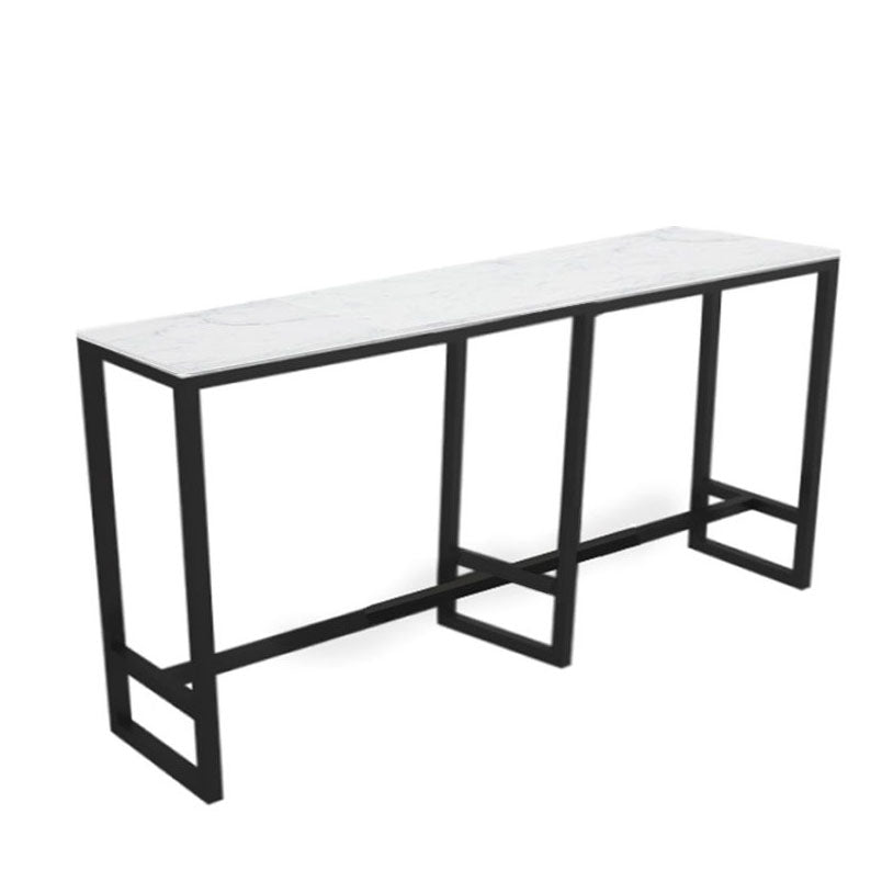 Modern 1/7 Pieces Bar Table Set Rectangle Stone Counter Table with Stools for Living Room Clearhalo 'Bar Furniture' 'furn' 'furn_home_bar_bar_sets' 'Furniture' 'Home Bars & Bar Sets' 'home_bar_bar_sets' 'Kitchen & Dining Furniture' 5850173