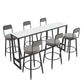 Modern 1/7 Pieces Bar Table Set Rectangle Stone Counter Table with Stools for Living Room Clearhalo 'Bar Furniture' 'furn' 'furn_home_bar_bar_sets' 'Furniture' 'Home Bars & Bar Sets' 'home_bar_bar_sets' 'Kitchen & Dining Furniture' 5850176