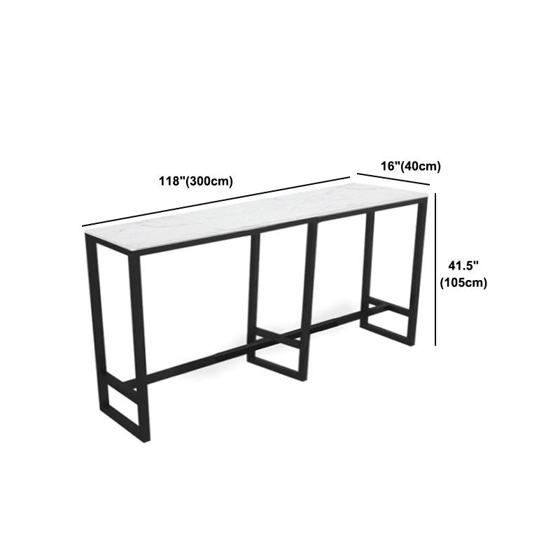 Modern 1/7 Pieces Bar Table Set Rectangle Stone Counter Table with Stools for Living Room Clearhalo 'Bar Furniture' 'furn' 'furn_home_bar_bar_sets' 'Furniture' 'Home Bars & Bar Sets' 'home_bar_bar_sets' 'Kitchen & Dining Furniture' 5850188