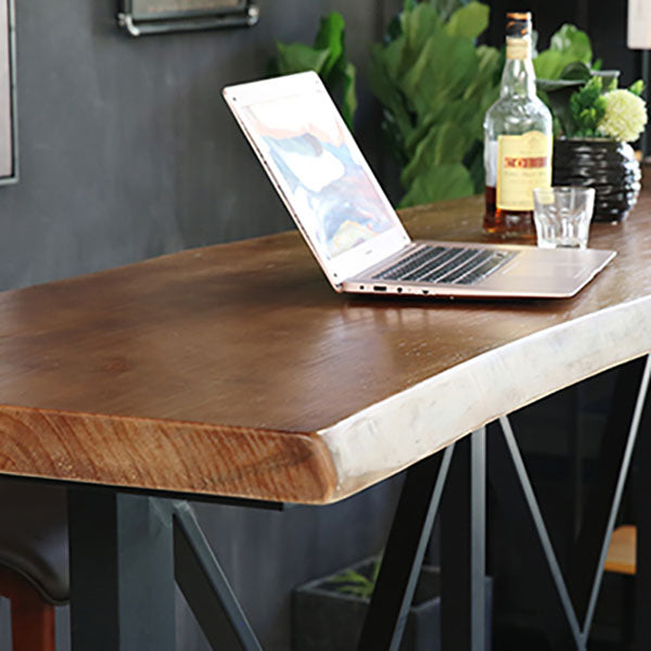 Ensemble de Table de Bar industrielle, 1/5 pièces, Table de comptoir rectangulaire en bois de pin avec tabourets pour Bar