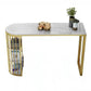 1/3 Pieces Luxurious Irregular Shape Pub Table Set Artificial Marble Top Table Set White 79"L x 16"W Clearhalo 'Bar Furniture' 'furn' 'furn_home_bar_bar_sets' 'Furniture' 'Home Bars & Bar Sets' 'home_bar_bar_sets' 'Kitchen & Dining Furniture' 5850217