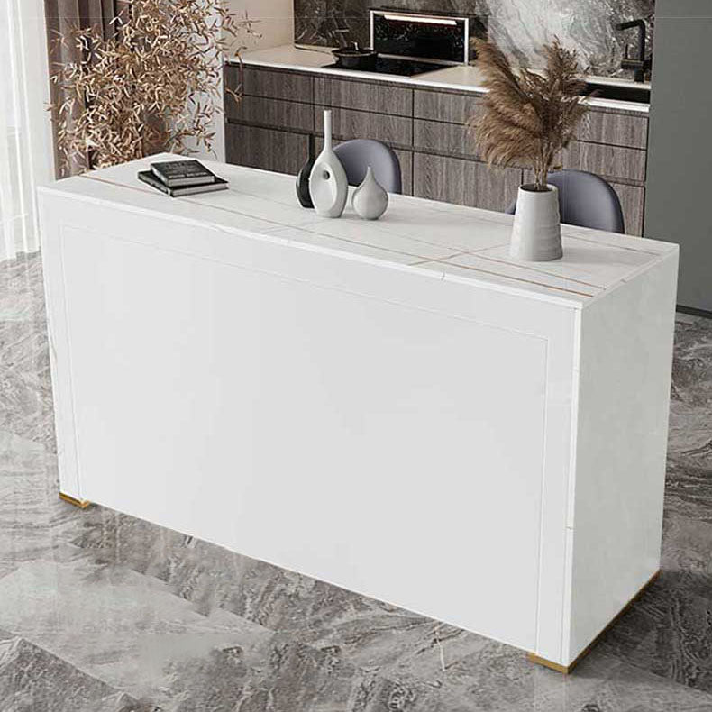 Ensemble de Table de Pub en pierre frittée de Style moderne 1/2/3 pièces, Table de comptoir fixe