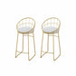 Glam Style 1/2/7 Pieces Faux Marble Bar Table Set Fixed Table Counter Set for Home Use White 30"H Stools (Set of 2) Clearhalo 'Bar Furniture' 'furn' 'furn_home_bar_bar_sets' 'Furniture' 'Home Bars & Bar Sets' 'home_bar_bar_sets' 'Kitchen & Dining Furniture' 5850262