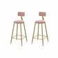 Glam Style 1/2/7 Pieces Faux Marble Bar Table Set Fixed Table Counter Set for Home Use Pink 30"H Stools (Set of 2) Clearhalo 'Bar Furniture' 'furn' 'furn_home_bar_bar_sets' 'Furniture' 'Home Bars & Bar Sets' 'home_bar_bar_sets' 'Kitchen & Dining Furniture' 5850263