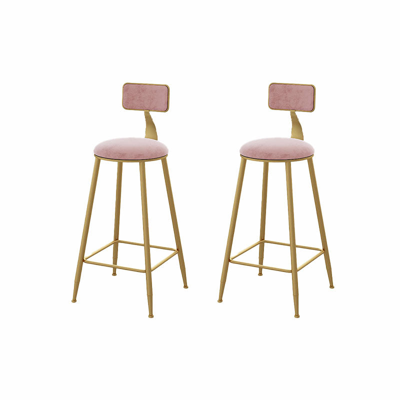 Glam Style 1/2/7 Pieces Faux Marble Bar Table Set Fixed Table Counter Set for Home Use Pink 30"H Stools (Set of 2) Clearhalo 'Bar Furniture' 'furn' 'furn_home_bar_bar_sets' 'Furniture' 'Home Bars & Bar Sets' 'home_bar_bar_sets' 'Kitchen & Dining Furniture' 5850263