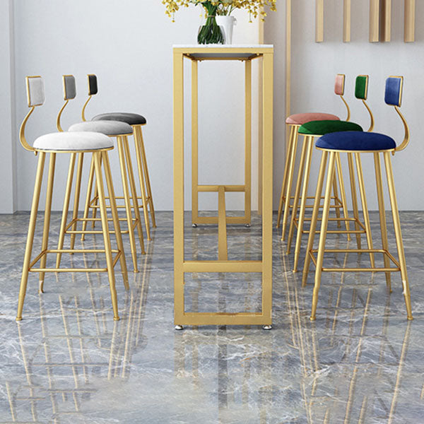 Glam Style 1/2/7 Pieces Faux Marble Bar Table Set Fixed Table Counter Set for Home Use Clearhalo 'Bar Furniture' 'furn' 'furn_home_bar_bar_sets' 'Furniture' 'Home Bars & Bar Sets' 'home_bar_bar_sets' 'Kitchen & Dining Furniture' 5850270