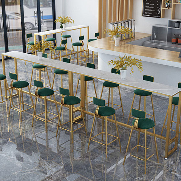 Glam Style 1/2/7 Pieces Faux Marble Bar Table Set Fixed Table Counter Set for Home Use Clearhalo 'Bar Furniture' 'furn' 'furn_home_bar_bar_sets' 'Furniture' 'Home Bars & Bar Sets' 'home_bar_bar_sets' 'Kitchen & Dining Furniture' 5850271