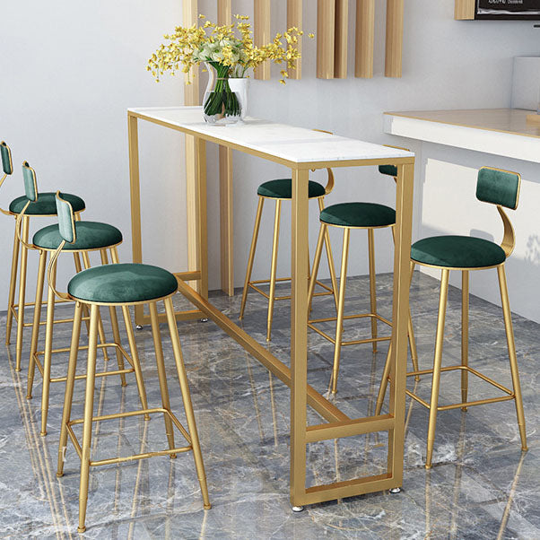 Glam Style 1/2/7 Pieces Faux Marble Bar Table Set Fixed Table Counter Set for Home Use Clearhalo 'Bar Furniture' 'furn' 'furn_home_bar_bar_sets' 'Furniture' 'Home Bars & Bar Sets' 'home_bar_bar_sets' 'Kitchen & Dining Furniture' 5850272