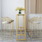 Glam Style 1/2/7 Pieces Faux Marble Bar Table Set Fixed Table Counter Set for Home Use Clearhalo 'Bar Furniture' 'furn' 'furn_home_bar_bar_sets' 'Furniture' 'Home Bars & Bar Sets' 'home_bar_bar_sets' 'Kitchen & Dining Furniture' 5850273