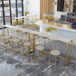 Glam Style 1/2/7 Pieces Faux Marble Bar Table Set Fixed Table Counter Set for Home Use Clearhalo 'Bar Furniture' 'furn' 'furn_home_bar_bar_sets' 'Furniture' 'Home Bars & Bar Sets' 'home_bar_bar_sets' 'Kitchen & Dining Furniture' 5850274