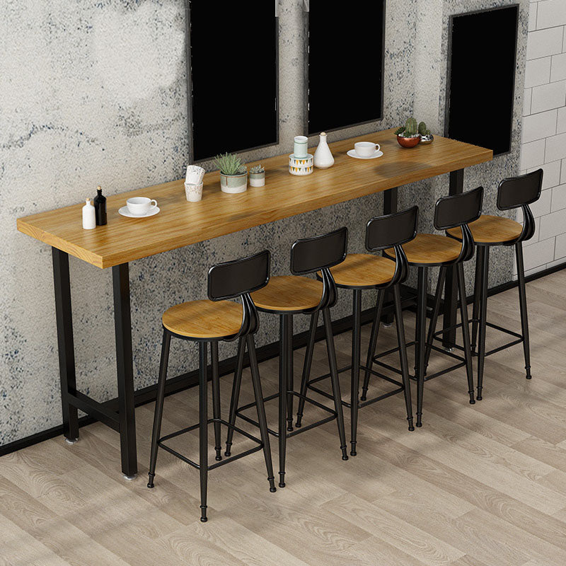 Modern Rectangle Pub Dining Set 1/2/6/7/9/11 Pieces Indoor Table and Stool Set 6 Pieces: Table, 5 Stools Clearhalo 'Bar Furniture' 'furn' 'furn_home_bar_bar_sets' 'Furniture' 'Home Bars & Bar Sets' 'home_bar_bar_sets' 'Kitchen & Dining Furniture' 5850284