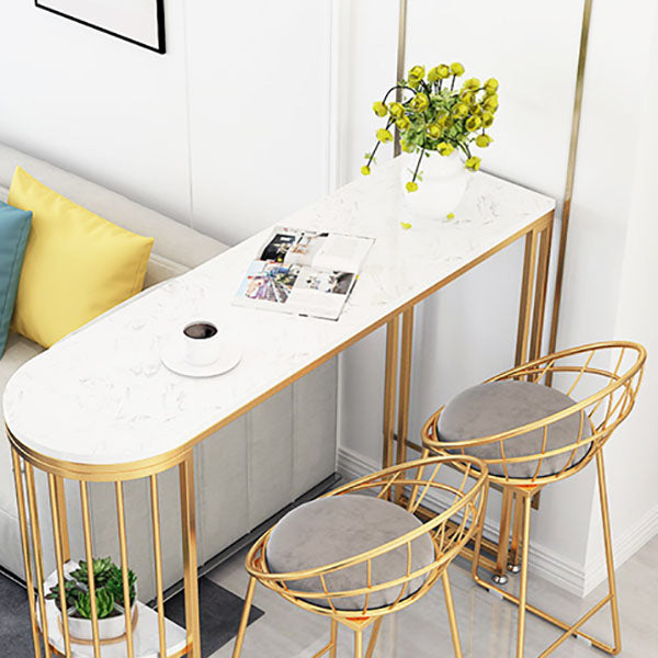 Ensemble de table de bar Glam 1/3 pièces, table de comptoir en pierre avec tabourets hauts pour balcon