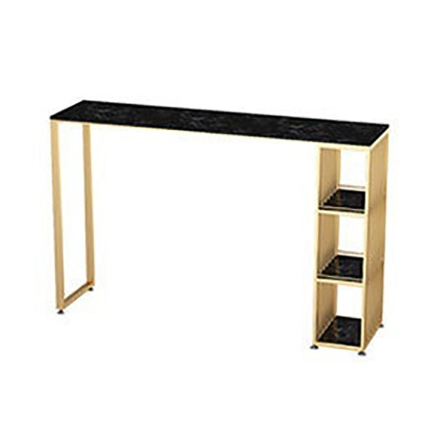 1/3 Pieces Luxurious Rectangular Pub Table Set Artificial Marble Top Bar Table Set Black 79"L x 16"W Clearhalo 'Bar Furniture' 'furn' 'furn_home_bar_bar_sets' 'Furniture' 'Home Bars & Bar Sets' 'home_bar_bar_sets' 'Kitchen & Dining Furniture' 5850344