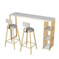 1/3 Pieces Luxurious Rectangular Pub Table Set Artificial Marble Top Bar Table Set Clearhalo 'Bar Furniture' 'furn' 'furn_home_bar_bar_sets' 'Furniture' 'Home Bars & Bar Sets' 'home_bar_bar_sets' 'Kitchen & Dining Furniture' 5850351
