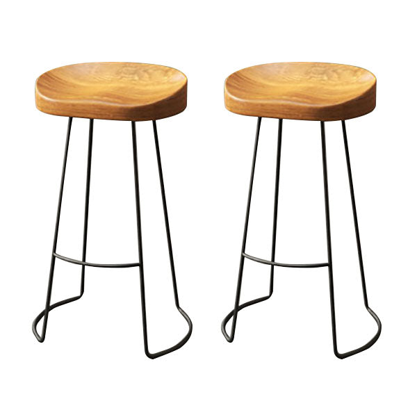 Industrial 1/2/4/7 Pieces Solid Wood Bar Table Set Fixed Bistro Set Wood 30"H Stools (Set of 2) Clearhalo 'Bar Furniture' 'furn' 'furn_home_bar_bar_sets' 'Furniture' 'Home Bars & Bar Sets' 'home_bar_bar_sets' 'Kitchen & Dining Furniture' 5850364