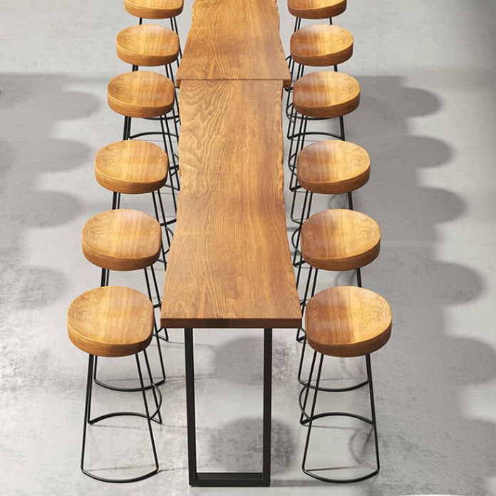 Industrial 1/2/4/7 Pieces Solid Wood Bar Table Set Fixed Bistro Set Clearhalo 'Bar Furniture' 'furn' 'furn_home_bar_bar_sets' 'Furniture' 'Home Bars & Bar Sets' 'home_bar_bar_sets' 'Kitchen & Dining Furniture' 5850367