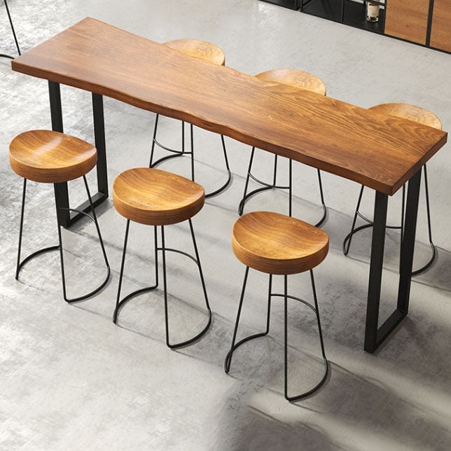 Industrial 1/2/4/7 Pieces Solid Wood Bar Table Set Fixed Bistro Set Clearhalo 'Bar Furniture' 'furn' 'furn_home_bar_bar_sets' 'Furniture' 'Home Bars & Bar Sets' 'home_bar_bar_sets' 'Kitchen & Dining Furniture' 5850376