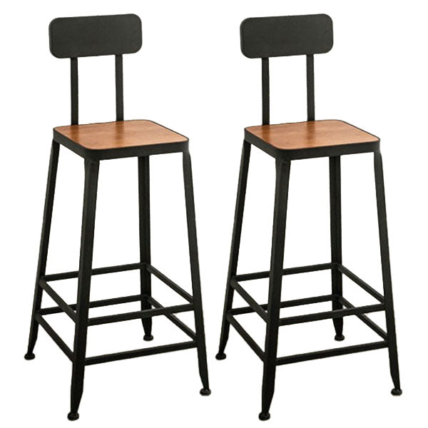 Industrial 1/2/9 Pieces Solid Wood Bar Table Set Fixed Bistro Set for Home Use Brown 30"H Stools (Set of 2) Clearhalo 'Bar Furniture' 'furn' 'furn_home_bar_bar_sets' 'Furniture' 'Home Bars & Bar Sets' 'home_bar_bar_sets' 'Kitchen & Dining Furniture' 5850398