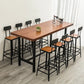 Industrial 1/2/9 Pieces Solid Wood Bar Table Set Fixed Bistro Set for Home Use Clearhalo 'Bar Furniture' 'furn' 'furn_home_bar_bar_sets' 'Furniture' 'Home Bars & Bar Sets' 'home_bar_bar_sets' 'Kitchen & Dining Furniture' 5850399