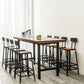 Industrial 1/2/9 Pieces Solid Wood Bar Table Set Fixed Bistro Set for Home Use Clearhalo 'Bar Furniture' 'furn' 'furn_home_bar_bar_sets' 'Furniture' 'Home Bars & Bar Sets' 'home_bar_bar_sets' 'Kitchen & Dining Furniture' 5850400