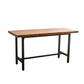 Industrial 1/2/9 Pieces Solid Wood Bar Table Set Fixed Bistro Set for Home Use Brown 71"L x 20"W Clearhalo 'Bar Furniture' 'furn' 'furn_home_bar_bar_sets' 'Furniture' 'Home Bars & Bar Sets' 'home_bar_bar_sets' 'Kitchen & Dining Furniture' 5850402