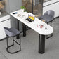 Juego de mesa de bar de forma libre, mesa de bar con base de hierro moderna y taburetes, 1/2/3 piezas