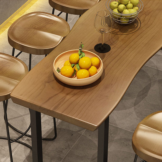 1/9 Stücke moderne rechteckige Bistro -Tisch -Set -Holzzähler mit hinteren Hockern