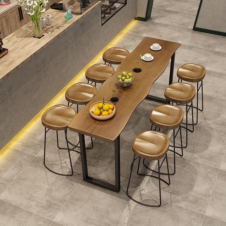 1/9 Pieces Modern Rectangular Bistro Table Set Wooden Counter Table with Backless Stools Clearhalo 'Bar Furniture' 'furn' 'furn_home_bar_bar_sets' 'Furniture' 'Home Bars & Bar Sets' 'home_bar_bar_sets' 'Kitchen & Dining Furniture' 5850440