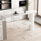 Modern Style 1/2/5 Pieces Sintered Stone Pub Table Set Fixed Table Counter Table Clearhalo 'Bar Furniture' 'furn' 'furn_home_bar_bar_sets' 'Furniture' 'Home Bars & Bar Sets' 'home_bar_bar_sets' 'Kitchen & Dining Furniture' 5850467