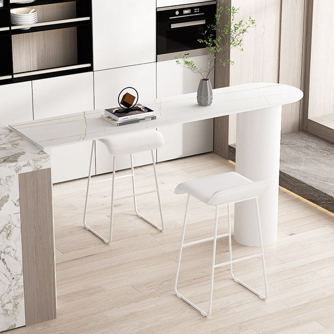 Modern Style 1/2/5 Pieces Sintered Stone Pub Table Set Fixed Table Counter Table Clearhalo 'Bar Furniture' 'furn' 'furn_home_bar_bar_sets' 'Furniture' 'Home Bars & Bar Sets' 'home_bar_bar_sets' 'Kitchen & Dining Furniture' 5850467