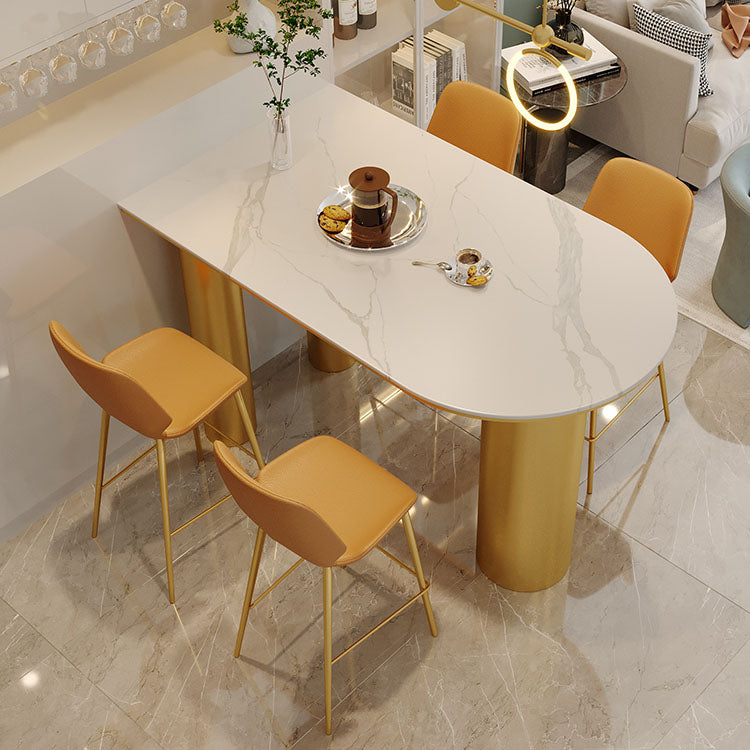 White Stone Top Counter Set Modern 1/2/5 Pieces Indoor Bar Stool and Table Set Clearhalo 'Bar Furniture' 'furn' 'furn_home_bar_bar_sets' 'Furniture' 'Home Bars & Bar Sets' 'home_bar_bar_sets' 'Kitchen & Dining Furniture' 5850487