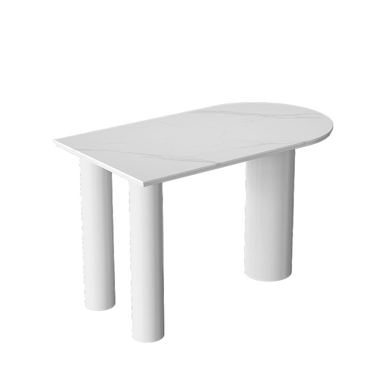 White Stone Top Counter Set Modern 1/2/5 Pieces Indoor Bar Stool and Table Set White 78.7"L x 21.7"W Clearhalo 'Bar Furniture' 'furn' 'furn_home_bar_bar_sets' 'Furniture' 'Home Bars & Bar Sets' 'home_bar_bar_sets' 'Kitchen & Dining Furniture' 5850494