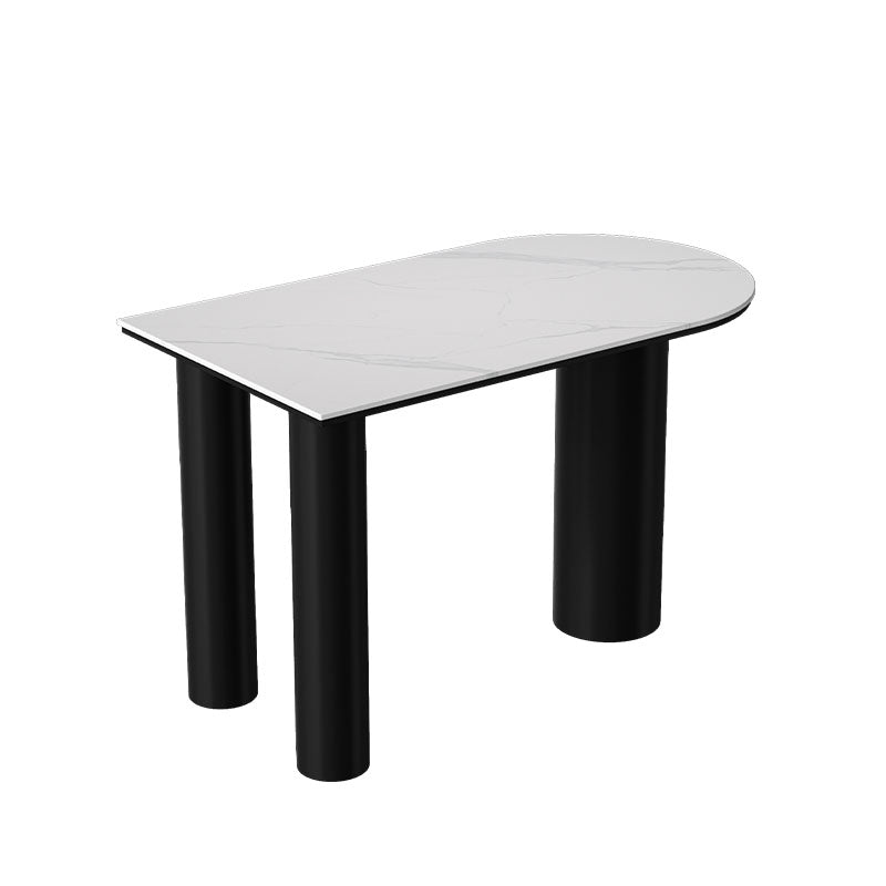 White Stone Top Counter Set Modern 1/2/5 Pieces Indoor Bar Stool and Table Set Black 78.7"L x 21.7"W Clearhalo 'Bar Furniture' 'furn' 'furn_home_bar_bar_sets' 'Furniture' 'Home Bars & Bar Sets' 'home_bar_bar_sets' 'Kitchen & Dining Furniture' 5850495