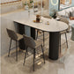 White Stone Top Counter Set Modern 1/2/5 Pieces Indoor Bar Stool and Table Set 5 Pieces: Black Table, 4 Black Stools Clearhalo 'Bar Furniture' 'furn' 'furn_home_bar_bar_sets' 'Furniture' 'Home Bars & Bar Sets' 'home_bar_bar_sets' 'Kitchen & Dining Furniture' 5850497